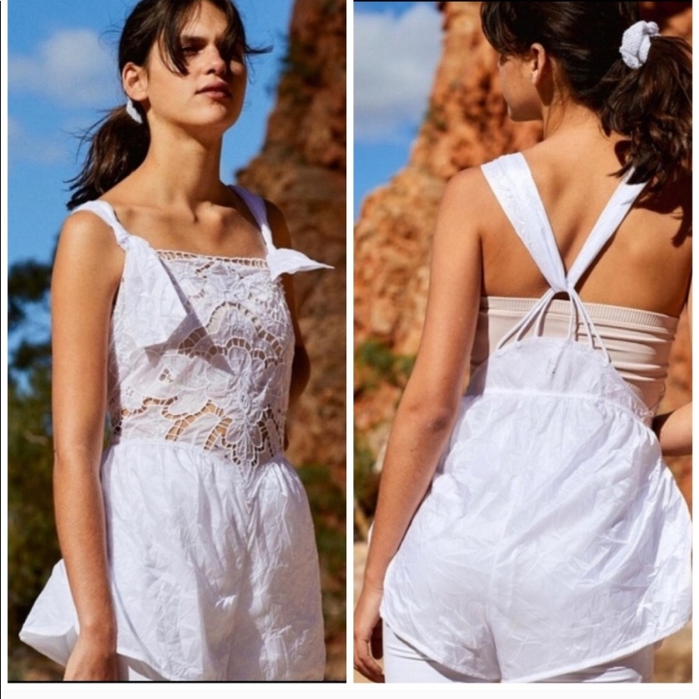 New Free People White Elevation Onesie Romper